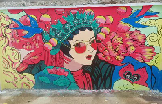 汝南墙体彩绘-网红墙