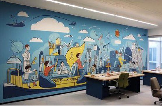 汝南办公室墙绘的特点。