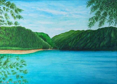 汝南在墙绘中，如何绘画绿水青山？